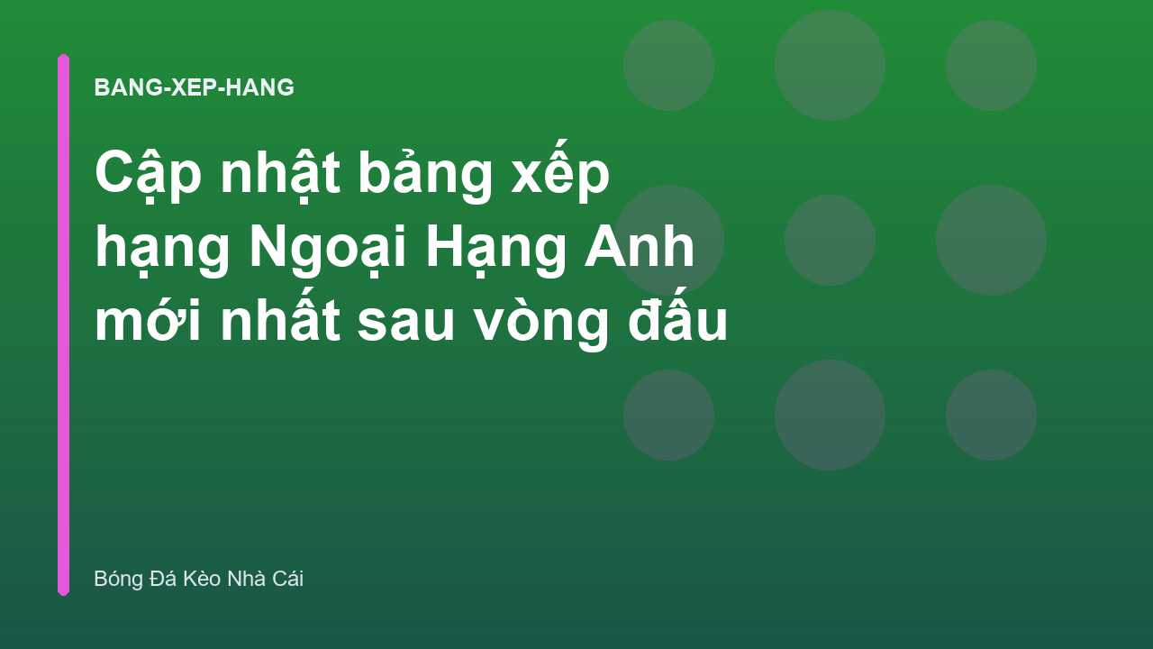 Read more about the article Cập nhật bảng xếp hạng Ngoại Hạng Anh mới nhất sau vòng đấu