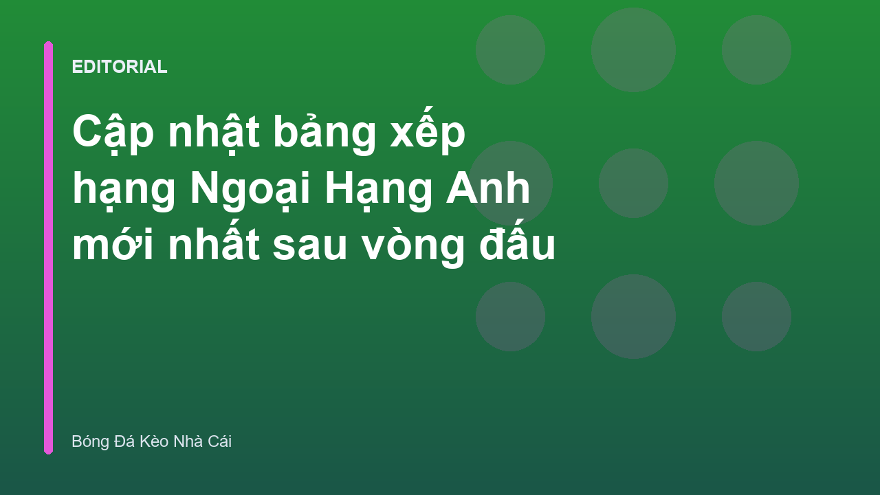 Bảng xếp hạng Ngoại Hạng Anh mới nhất